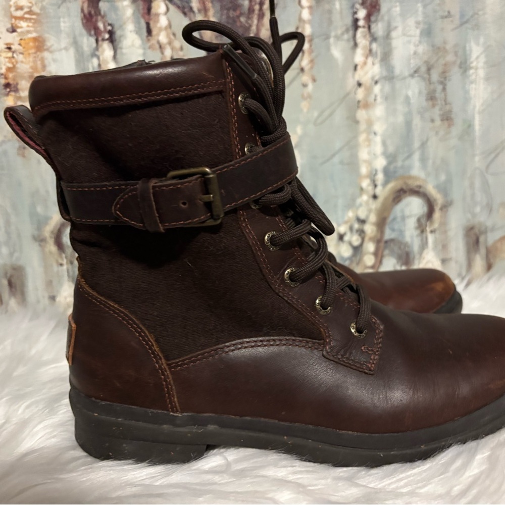 UGG moto combat Brown Ankle Boots